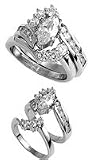 STERLING SILVER RING W/CZ - Wedding Set Sizes 4-12