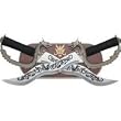 Maxam 2pc Fighting Dragon Knife Set w/ Wood Plaque