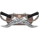 Maxam 2pc Fighting Dragon Knife Set w/ Wood Plaque