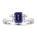 14k White Gold Emerald Cut Tanzanite and Diamond Ring 1.35 TCW