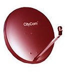 Kathrein CCA 750 R Citycom Aluminium-Satelliten-Parabolantenne (37,8 dBi, 75 cm) rot