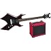 B.C. Rich Red Bevel Warlock Guitar Pack, Black with Red Bevels