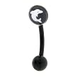 16 Gauge BIOPLAST Dolphin Logo Eyebrow Ring