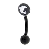 16 Gauge BIOPLAST Dolphin Logo Eyebrow Ring