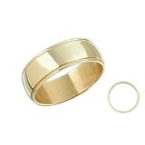 Plain 14 Karat Yellow Gold Milgrain 6mm Comfort Fit Wedding Ring