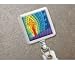 Stained Glass Cross ID Badge Holder Reel