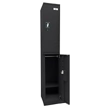 Sandusky Lee KDCL7212/2-09 Black Powder Coat Steel SnapIt Full Length Locker, 72" Height x 12" Width x 18" Depth, 2 Shelves