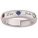 Personalized Platinum Plated Sterling Silver Mother's Ring