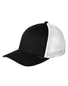 Flexfit Twill Front/Mesh Back Trucker Cap, Color: Black/White, Size: One Size