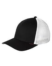 Flexfit Twill Front/Mesh Back Trucker Cap, Color: Black/White, Size: One Size