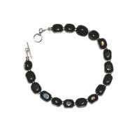 Handmade Black Agate Gemstone Bracelet
