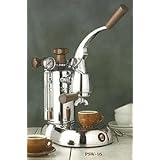 La Pavoni PSW-16 Stradavari 16-Cup Espresso Machine, Chrome with Wood Handles
