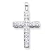 Sterling Silver CZ (Cubic Zirconia) Cross Pendant with 20 Inch Sterling Silver Chain