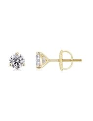 0.9 ct Solitaire Diamond Stud Earrings in Yellow Gold