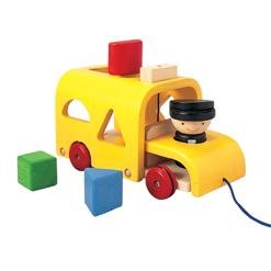 Childrens Toyshop  Toys : PLAN TOYS WOODEN SORTING BUS