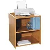 Lorell Printer Stand, w/ 2 Shelves, 23-1/2x24x27, Medium Oak