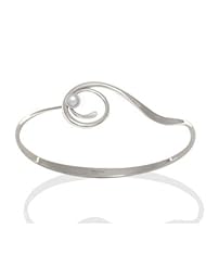 Ed Levin, Bindu Bracelet, .925 Sterling Silver, White Pearl, Sizes S - L, Expandable