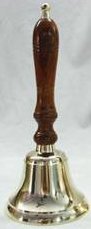 10.5"H Wooden Handle Brass Bell-#17410
