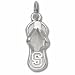 Stanford Cardinal 5/8 Small S Logo Flip Flop Charm - Sterling Silver Jewelry