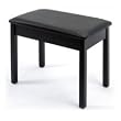 Black Padded Wood Bench