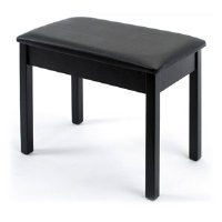 Black Padded Wood Bench