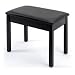 Black Padded Wood Bench