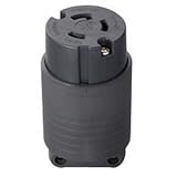 明工社 接地2P 30A引掛コネクターボデー 30A 250V (黒) (L6-30R 準拠)