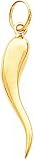 14K Yellow Gold Polished Italian Horn Charm Good Luck
