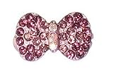 Purple Austrian Crystal Rounded Bow Hair Clip Barrette