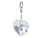 Made with Swarovski Elements� Heart Shaped Multi faceted Clear Crystal.925 Sterling Silver 1" Long Pendant Charm