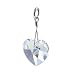 Made with Swarovski Elements� Heart Shaped Multi faceted Clear Crystal.925 Sterling Silver 1" Long Pendant Charm
