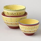 Pfaltzgraff Pistoulet 3 Piece Nesting Stoneware Prep Bowl Set