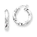 14k White Gold Polished 4mm Twisted Hoop Earrings