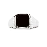 Mens Sterling Silver Onyx Signet Ring