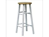 Winsome Wood 30-Inch Beveled Seat Barstool with Natural and White Finish, Set of 2