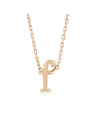 Alexander James Rose Gold Bonded Simple F Initial Pendant with Lobster Clasp set in Rose Goldtone. All pendants come with 18 inch chain with 2 inch extender.
