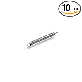 Music Wire Extension Spring, 0.313 OD x 0.037" Wire Size x 2.5" Free Length (Pack of 10)