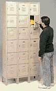 Five Tier Locker With Legs Three Wide
