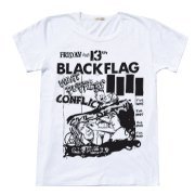 Rock Star Ｔシャツ アメリカハードコアシーン代表バンド ブラック・フラッグ フライヤーデザイン Ｔシャツ blackflag-flyer