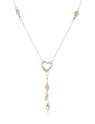 Italian 10k Yellow Gold Heart Design Y-Shaped Necklace, 16.5"
