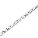 14k W Gold Unique Elegant Style Heart Ankle Bracelet