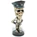 Chilling Wobbling - 2002 - Bobble Head Skeleton w/ Police Hat - Heavy Resin - Desk, D...