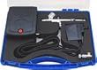 12 Volt DC Battery Powered Airbrush Cake Decorating System Model G23 Precision Dual-Action Gravity Feed Airbrush Set with Portable Battery Powered Mini Air Compressor Plus 4 Americolor AmeriMist Airbrush Food Colors