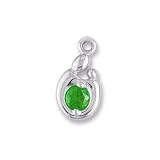 Mother and Child  Synthetic Emerald Charm