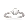 Rhodium Plated Round CZ Toe Ring