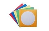 100 Papier CD-Huellen - farbig 5 Farben, mit Sichtfenster Selbstverschliessend