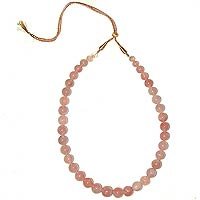 Handmade Necklace Rose Quartz Gemstone Jewelry 26 inches (rosequartz015)