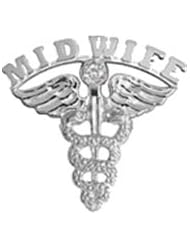 NursingPin - Midwife Graduation Pin with Diamond in Silver