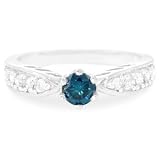 18K White Gold 0.337ct Diamond & White Diamond Ring - Size N