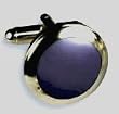 Cufflinks - Round Silver Setting with Purple Stone Center